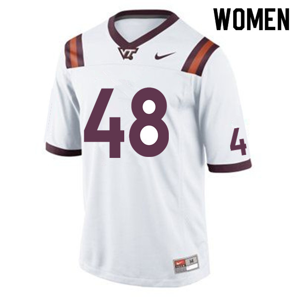 Women #48 Nikia Peerman Virginia Tech Hokies College Football Jerseys Sale-White